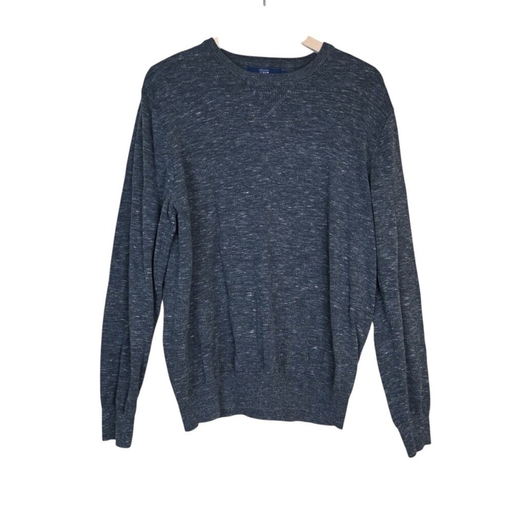 J. Crew Mens 100% Cotton Crew Neck Sweater in Gray Size Large